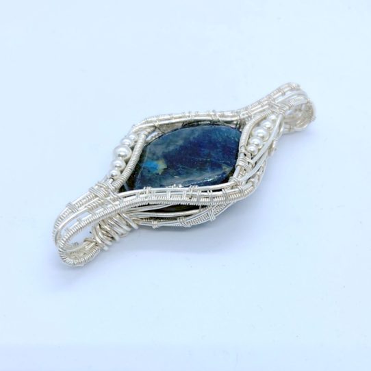 Labradorite in silver filled wire sterling silver beads