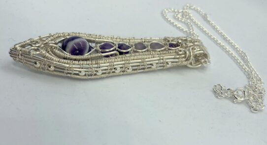Amethyst Beads in silverfilled wire