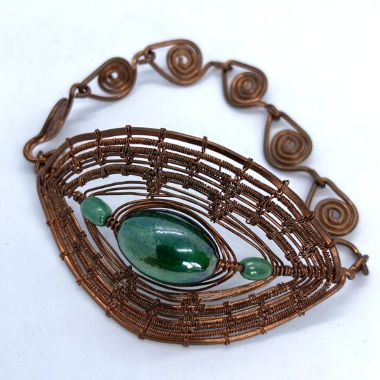Vintage green Spiral Bracelet