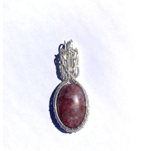 Pink Indian Agate wire wrapped